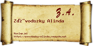 Závodszky Alinda névjegykártya